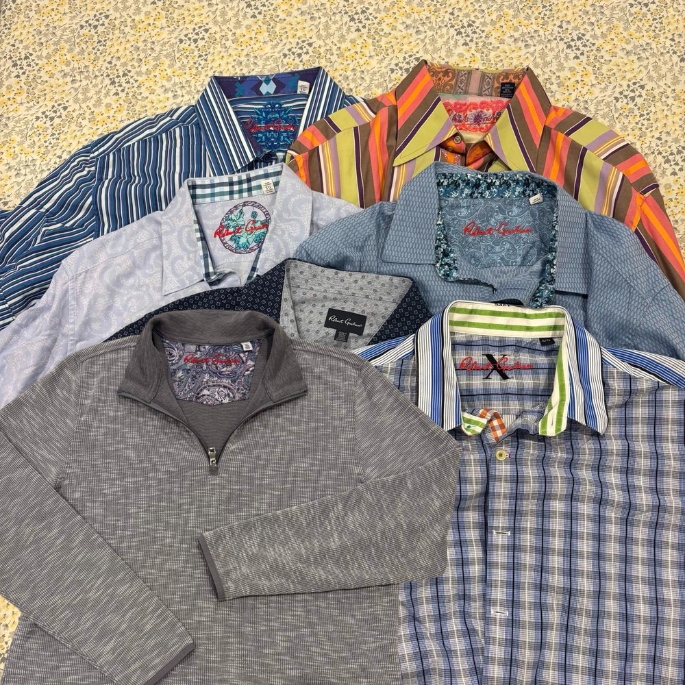 LOT OF 7 Robert Graham Men's Size XL 4 Long Sleeves 2 Short Sleeves and 1/4‎ Zip